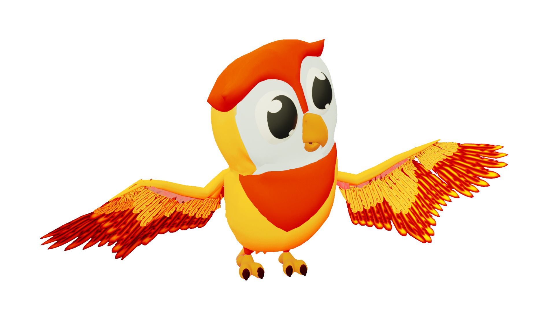 Rot-gelbe Eule zeigt auf das Kreativ-video